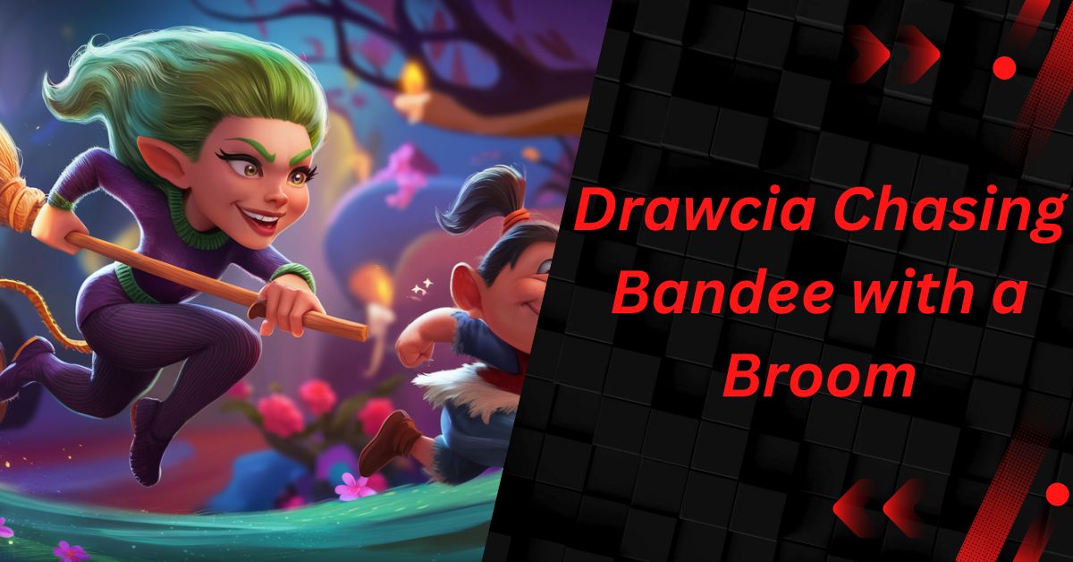 The Enchanting Chase – Drawcia Chasing Bandee with a Broom!